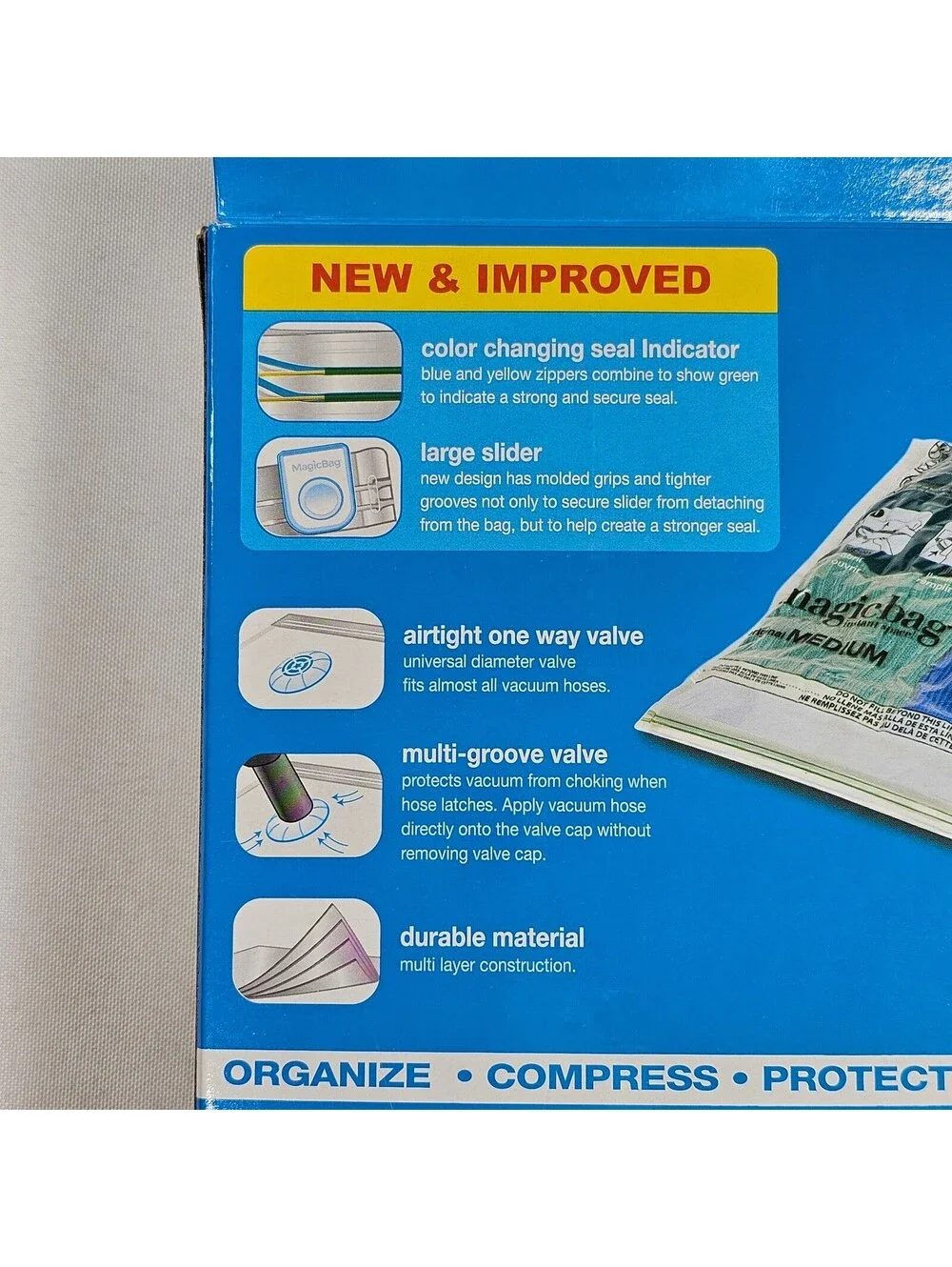 MagicBag 2 Pack Medium Flats Vacuum Storage Bags Airtight Space Saver New